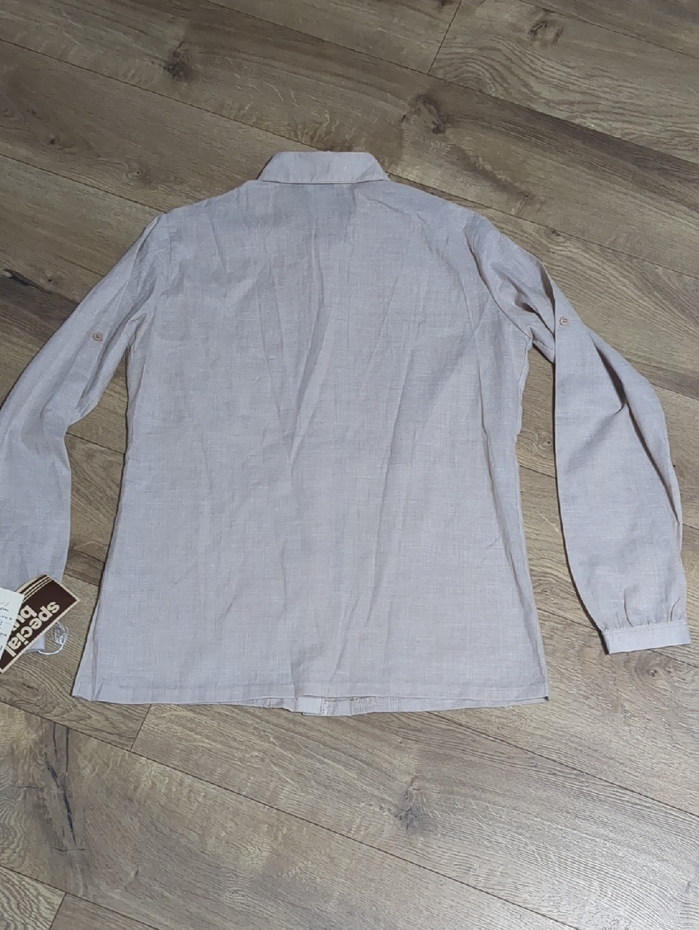 Vintage 1980s It's Gailord Womans Vintage Light Brown Blouse Size 12 NWT - Picture 3 of 12